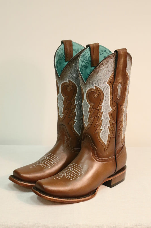 Brown Blue Embroidery by Corral