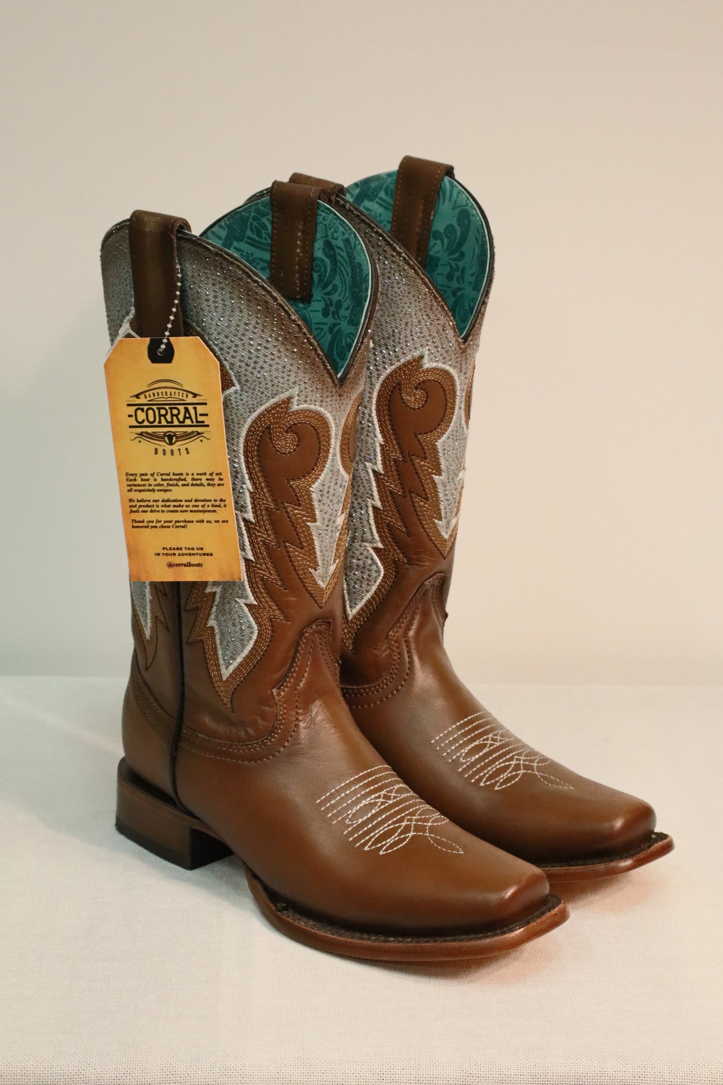 Brown Blue Embroidery by Corral