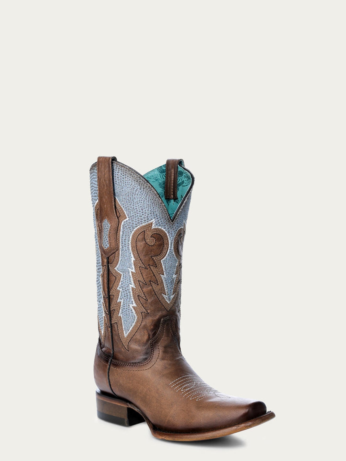 Brown Blue Embroidery by Corral