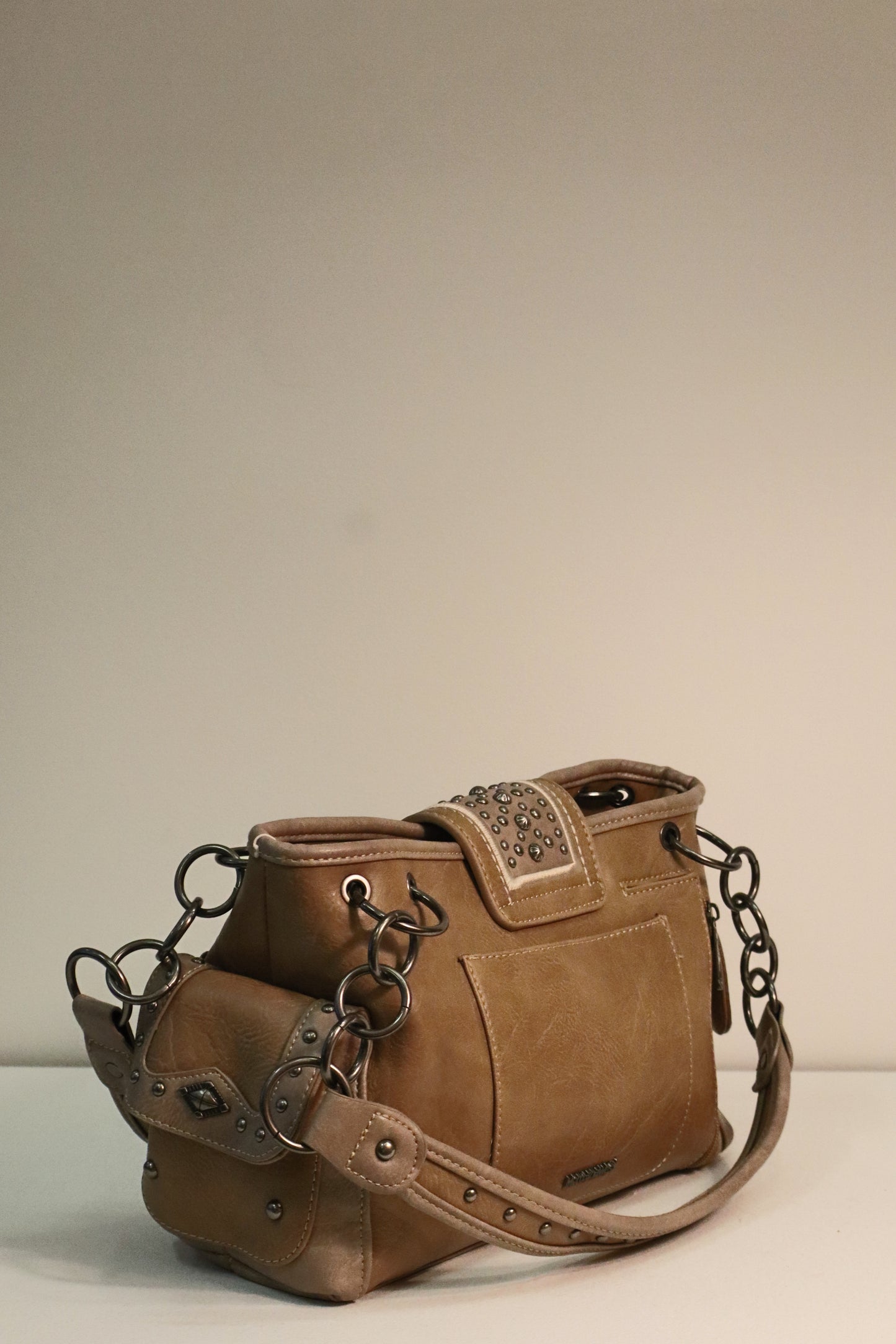 Western Studded Purse with Turquoise Colored Stone